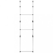 Teleskopický šatníkový úložný systém s tyčami strieborná / čierna Dekorhome