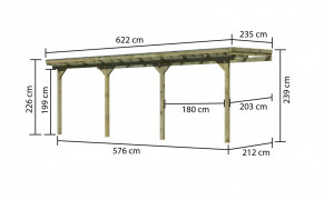 Drevená pergola ECO C 622 cm Dekorhome