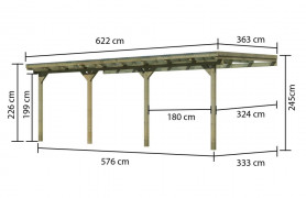 Drevená pergola ECO C 622 cm Dekorhome