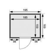 Interiérová fínska sauna 195x169 cm Dekorhome