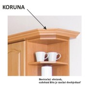 Horná skrinka LORA MDF NEW KLASIK W40S jelša / sklo