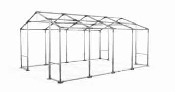 Garážový stan 4x6x2m strecha PVC 560g/m2 boky PVC 500g/m2 konštrukcia ZIMA