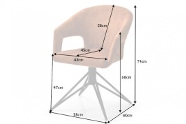 Otočné jedálenské kreslo EUFEMOS Dekorhome