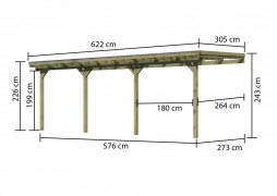 Drevená pergola ECO C 622 cm Dekorhome