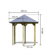 Záhradný altánok 2,99x2,6 m drevo Dekorhome