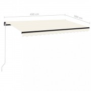 Ručne zaťahovacia markíza s LED svetlom 450x300 cm Dekorhome