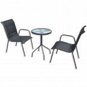 Záhradný bistro set 3 ks kov / textilen Dekorhome