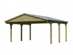 Drevený prístrešok / carport 530x496 cm Dekorhome