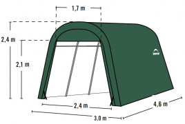 Plachtová garáž 3 x 4,6 m zelená Dekorhome