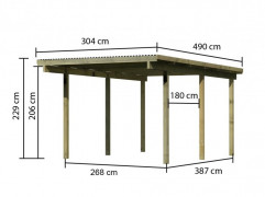 Drevený prístrešok 304 x 490 cm borovica Dekorhome