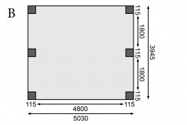 Drevený prístrešok / carport 530x496 cm Dekorhome