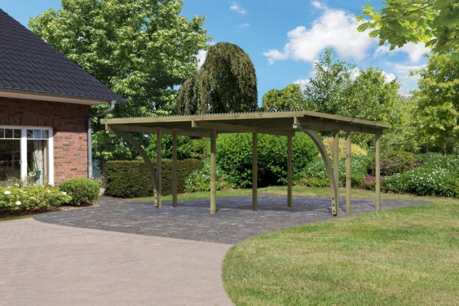 Drevený dvojitý prístrešok / carport ECO 1A Dekorhome