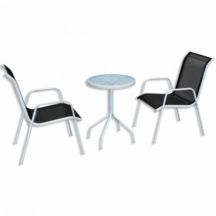 Záhradný bistro set 3 ks kov / textilen Dekorhome