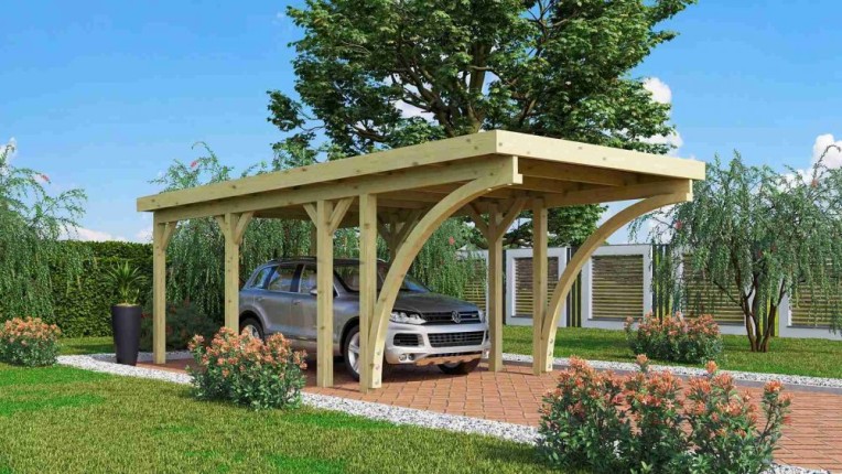 Drevený prístrešok / carport CLASSIC 2C Dekorhome