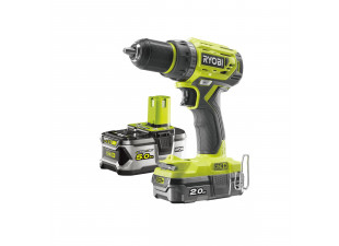 Ryobi R18DD7-252S aku bezuhlíkový 18 V šroubovák/vrtačka + 1x 2Ah + 1x 5Ah baterie + nabíječka ONE+