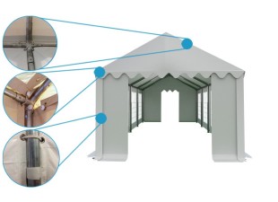 Záhradný párty stan 4x8m biela EKONOMY